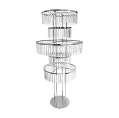 5 Tier Floral Chandelier Silver
