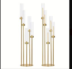 Gold Round Base Candle Stand