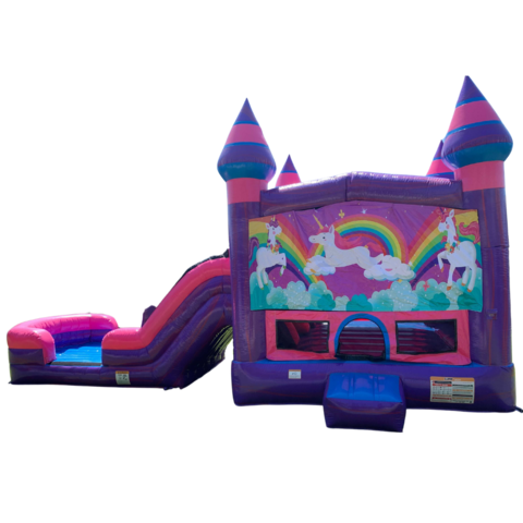 Unicorn Castle with Water Slide Unicorn Castle with Water Slide