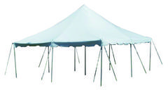 20x20 Pole Tent Package - 40 Brown Chairs and 4 Tables (Discounted)