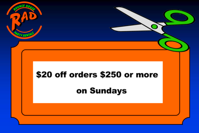 $20 off any order $250 or more on sunday