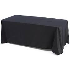 Rectangle Black linen 90x156 (8ft Table touching floor)
