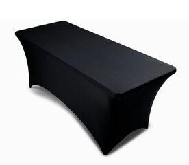 6 foot black spandex tablecloth 