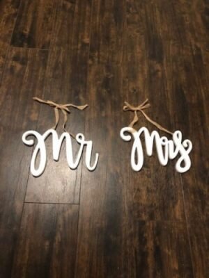 Mr and Mrs Wood Hanging Signs Mr and Mrs Wood Hanging Signs