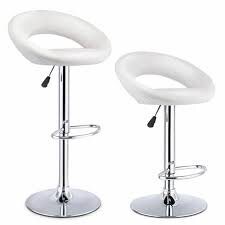 WHITE LEATHER ADJUSTABLE BARSTOOL WHITE LEATHER ADJUSTABLE BARSTOOL