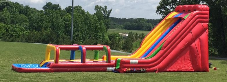 Triple Lindy Water Slide w/ Slip N Slide 28ft Tall - AZ Inflatable