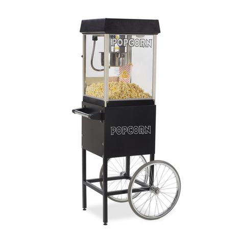 4oz Black Popcorn Machine With Cart 