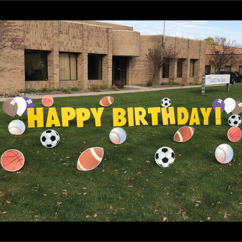 Sports Happy Birthday Yard Sign