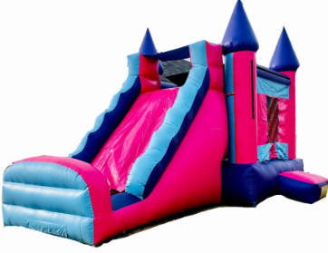 Pink Combo Bounce House with Slide Pink Combo Bounce House with Slide