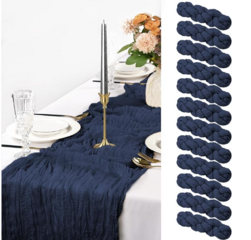Navy Blue Cheesecloth Runner
