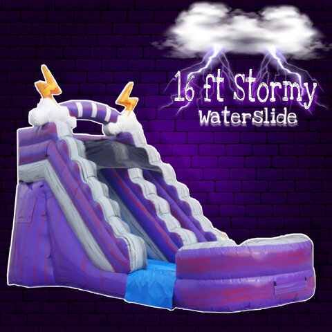 16 ft Stormy Waterslide with XL Pool - New 2020 Arrival 16 ft Stormy Waterslide with XL Pool - New 2020 Arrival