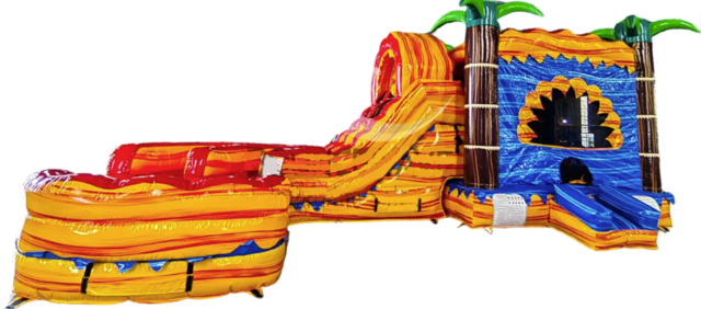 Rasta Curved Dual Lane Bounce House Combo (Wet or Dry) Rasta Curved Dual Lane Bounce House Combo (Wet or Dry)