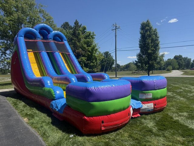 20' Double Lane Retro Dry Slide 20' Double Lane Retro Dry Slide