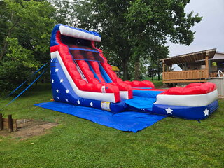 20' Double Lane Star Spangled Super Slide (Wet or Dry)