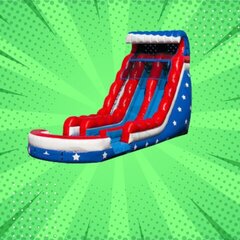 20' Double Lane Star Spangled Super Slide (Wet or Dry)