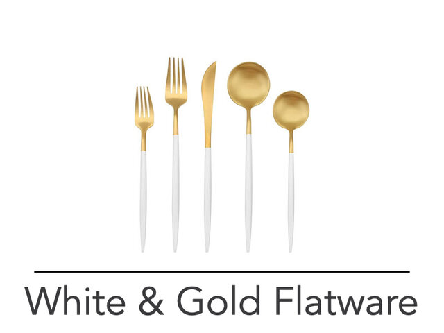 White and Gold Flatware White and Gold Flatware