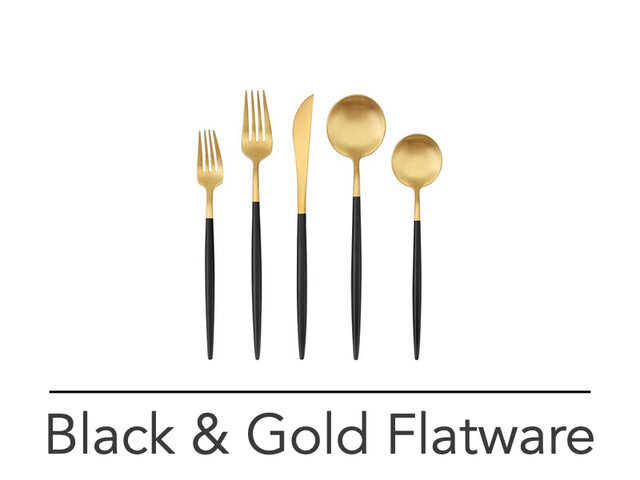 Black and Gold Flatware Black and Gold Flatware