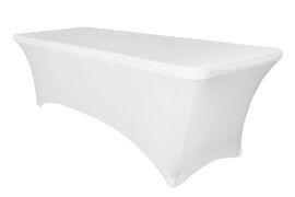 Linen - White Spandex 8ft Long Table Cover