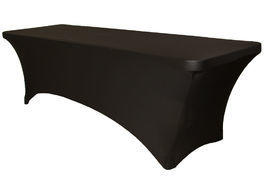 Linen - Black Spandex 8ft Long Table Cover