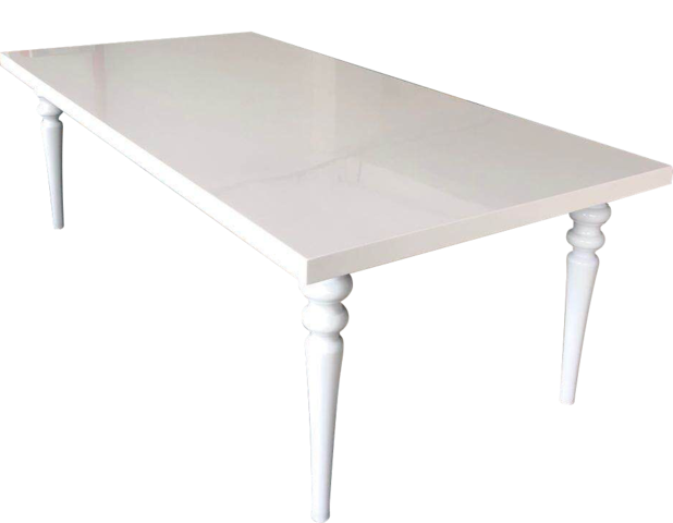 8ft Bella Dining Table
8ft Long, 48in Wide, 30in High 
Seats 8-10 Guest