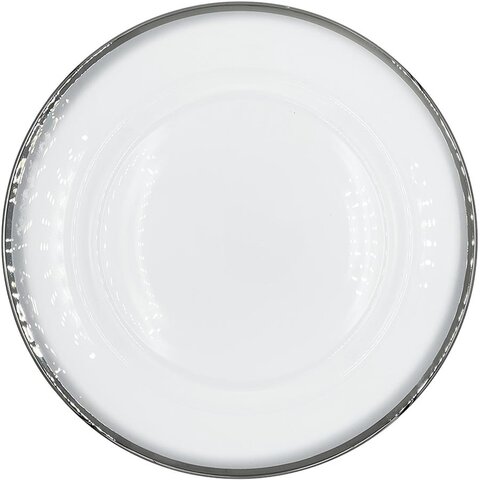 Silver Band Charger Plate (Glass)