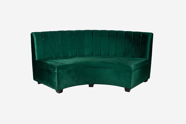 Emerald Velvet Sophia Curved Sofa
83in Long, 35in High, 42in Deep