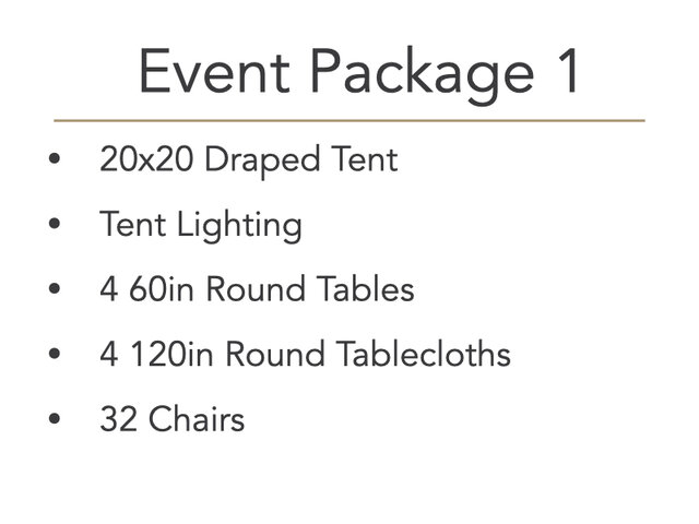 Event Package 1 (32 Guest) Event Package 1 (32 Guest)
