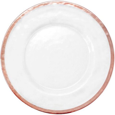 Rose Gold Band Charger Plate (Glass)