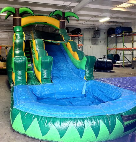Palm Tree Water Slide With Pool Palm Tree Water Slide With Pool