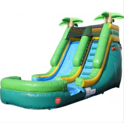 Palm Tree Water Slide Inflated Bottom Palm Tree Water Slide Inflated Bottom