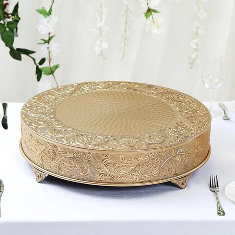  CAKE STAND 22in ROUND GOLD