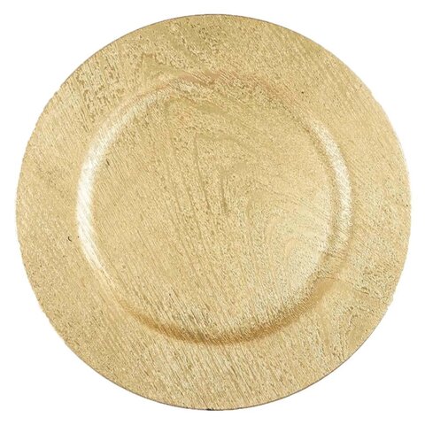 CHARGER PLATE ACRYLIC WOODGRAIN (GOLD)