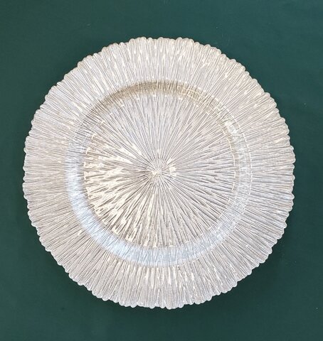 CHARGER PLATE  GLASS REEF DESIGN (SILVER)
