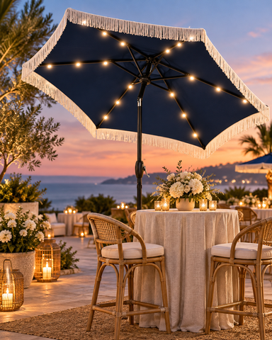 Fringe Patio Umbrella with LED lights Fringe Patio Umbrella with LED lights