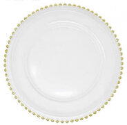 Gold Beaded Charger Plate (glass)