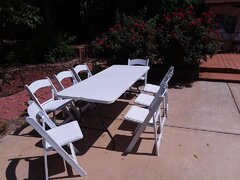 white resin chairs 