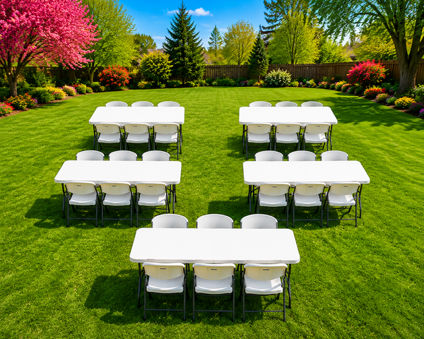 5 Tables - 6ft & 30 chairs 5 Tables - 6ft & 30 chairs