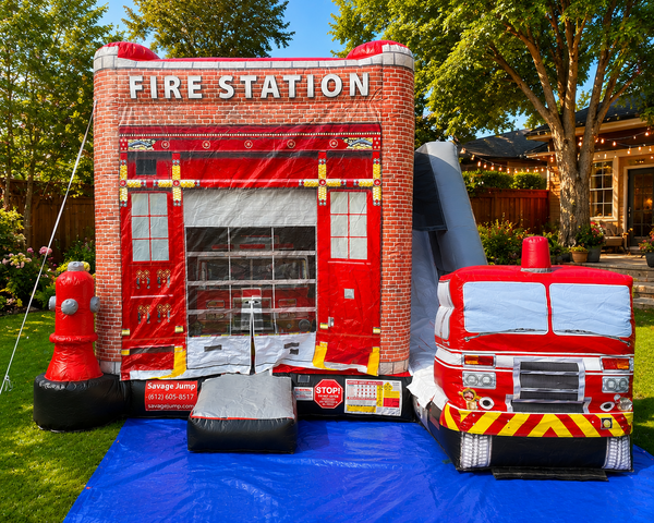 Fire Station With slide Rental WET/DRY Fire Station With slide Rental WET/DRY