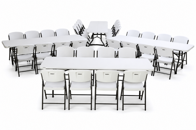 4 Tables - 8'Foot with 32 Chairs Package 4 Tables - 8'Foot with 32 Chairs Package