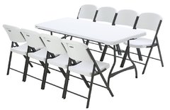 1 Table 8 foot & 8 Chairs