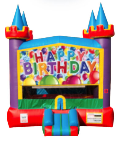 Neon Castle Bounce House - Happy Birthday Neon Castle Bounce House - Happy Birthday