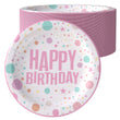Happy Birthday 50 Ct Girl Paper Plates