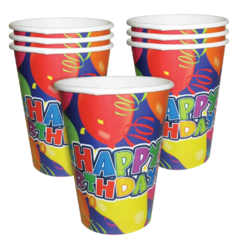 Happy Birthday Colorful Cups