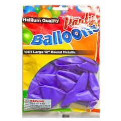 10pc 12in Purple Metallic Round Helium Balloons