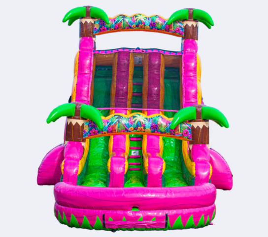 Flamingo Falls - 18ft Dual Lane Slide Flamingo Falls - 18ft Dual Lane Slide