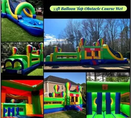 53FT Balloon Top Obstacle Course With Pool 53FT Balloon Top Obstacle Course With Pool