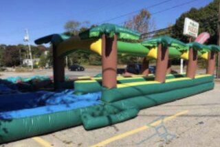 Dual Lane Tropical Splash Slip N Slide