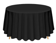 60 Inch Round Table Cover - Black