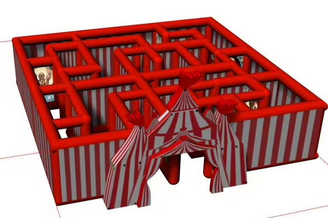 Carnival Circus Themed Inflatable Maze Carnival Circus Themed Inflatable Maze