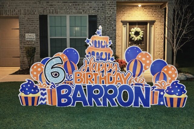 birthdayorangeblueyardsign birthdayorangeblueyardsign